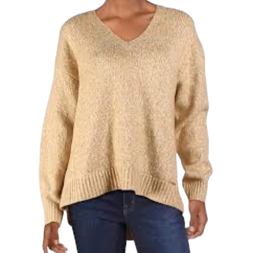 Michael Kors Hi-Low Pullover V-Neck Sweater (sz L)